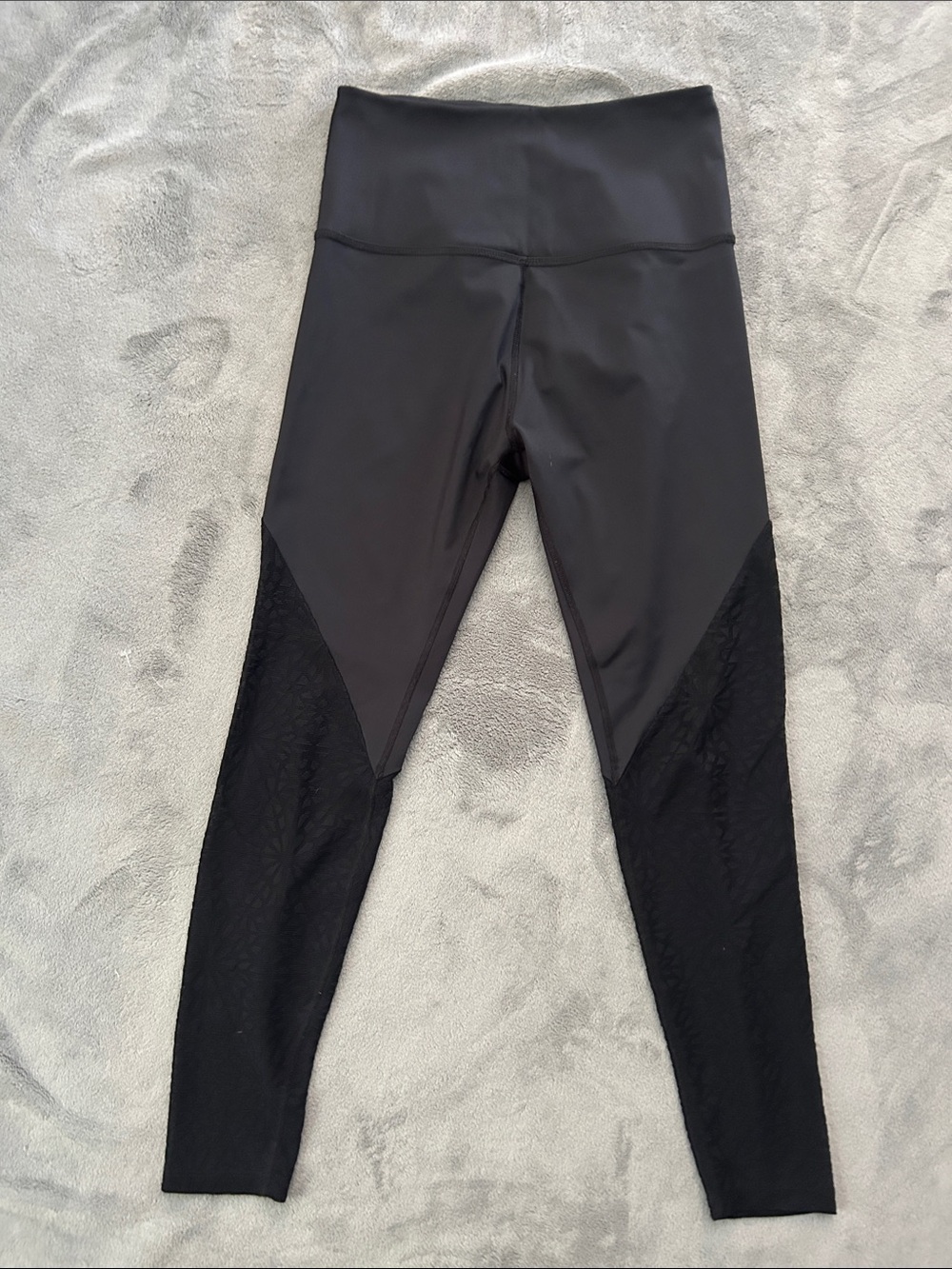 Beyond Yoga Black High-Waist Leggings with Mesh Panels